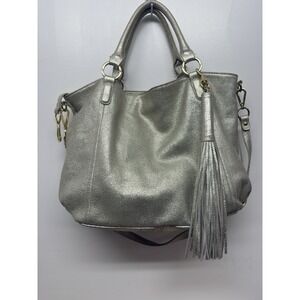 G.I.L.I. (Got It Live It) A255157 Leather Roma 2 Tote Ice Metallic Shoulder #22